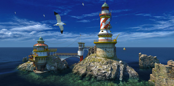 Lighthouse — Calm Waters 3D Screensaver